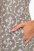 Long Sleeveless printed dress with thin adjustable straps and pockets